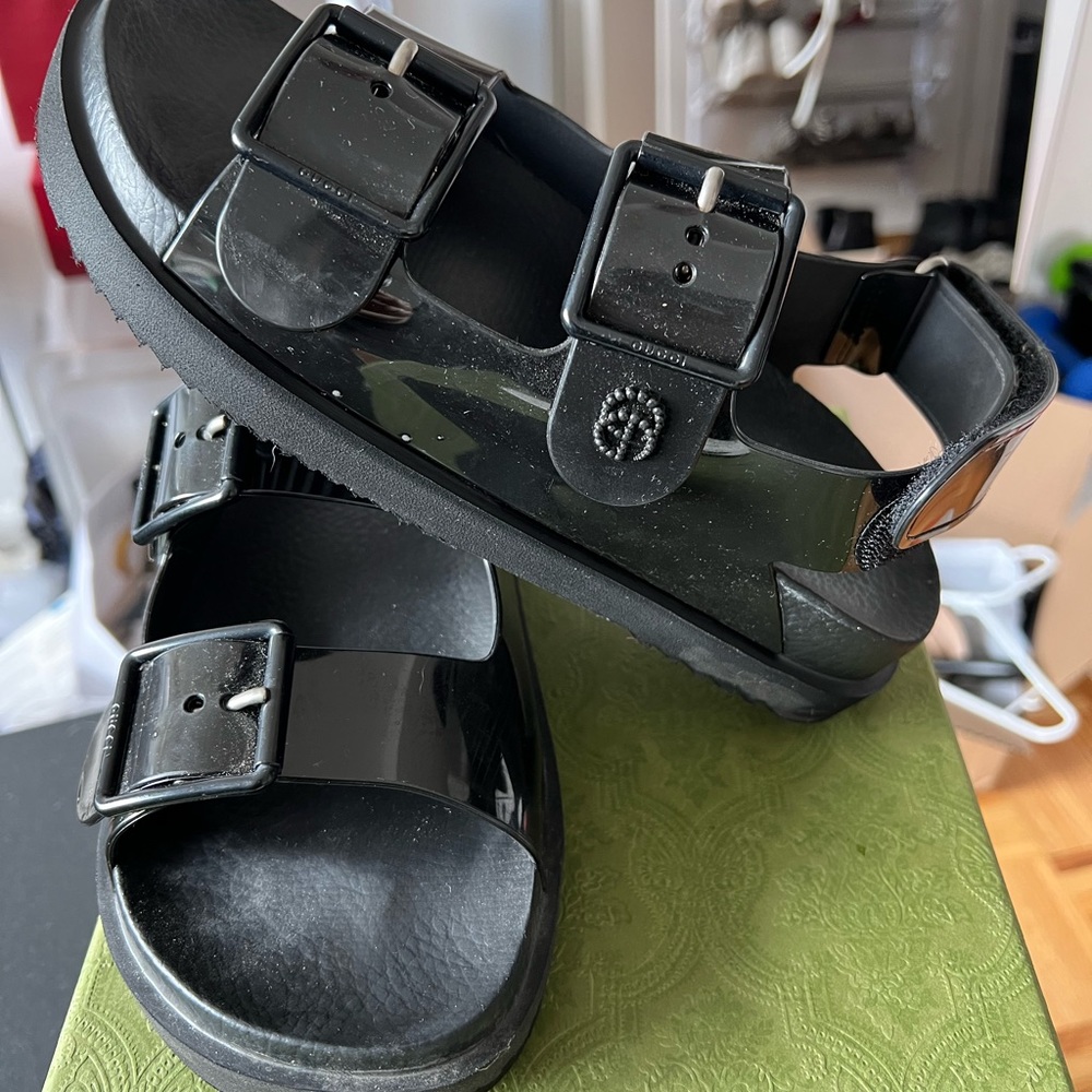 Gucci Double G Dad Sandals, size 36